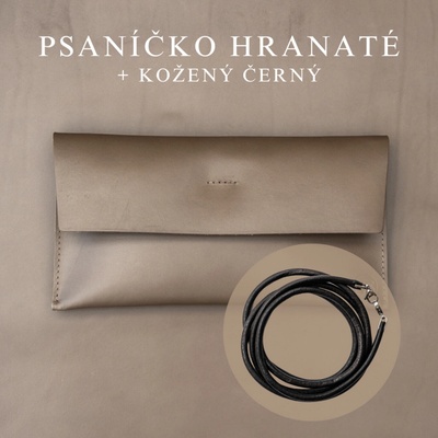 Wood Style psaníčko Hranaté Mokka kožený Černý