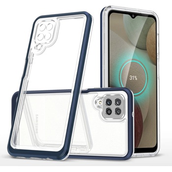 HQWear Прозрачен кейс 3в1 за Samsung Galaxy A22 4G с гел рамка, син (9145576242643)