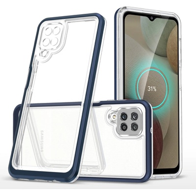 HQWear Прозрачен кейс 3в1 за Samsung Galaxy A22 4G с гел рамка, син (9145576242643)