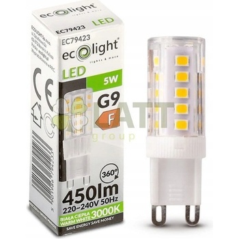 ECO LIGHT LED žárovka G9 5W 450lm teplá bílá