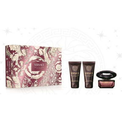 Versace Crystal Noir EDP 50 ml + sprchový a kúpeľový gél 50 ml + parfumované telové mlieko 50 ml