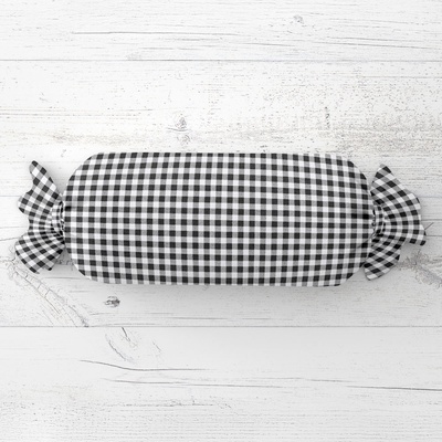 Biante Vankúš valec bonbon Sandra SA-060 Čierno-biele kocky 15x40