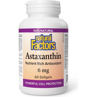Natural Factors Астаксантин 6 mg 60 софтгел капсули | Natural Factors (1017 NF)