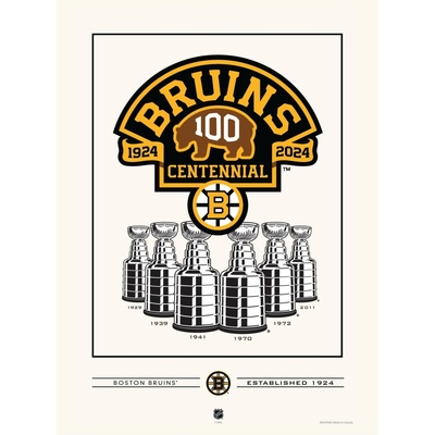 Mustang Plagát Boston Bruins NHL 100th Anniversary 12" x 16"
