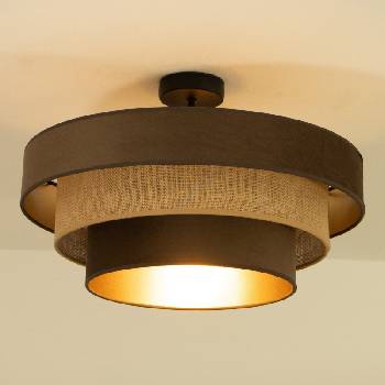BELIS Плафон WENTA 1xE27/60W/230V диам. 50 см кафяв/юта (BE1105)