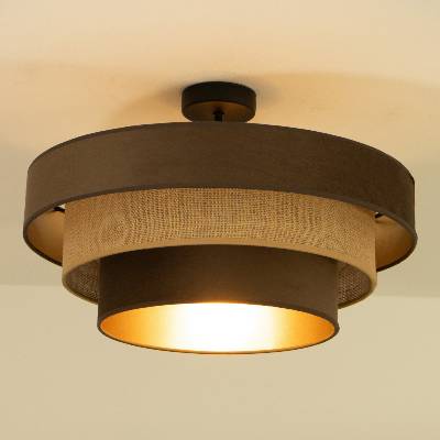 BELIS Плафон WENTA 1xE27/60W/230V диам. 50 см кафяв/юта (BE1105)