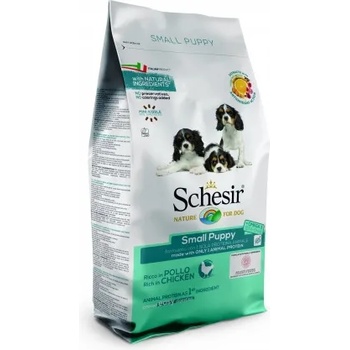 Schesir MINI Puppy Monoprotein - Пълноценна суха храна за подрастващи кучета от малки и мини породи с пилешко месо, 800 гр