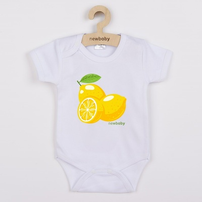 Detské body s potlačou New Baby Lemon krátky rukáv