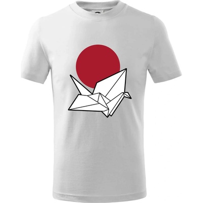 Japan culture origami tričko detské biela