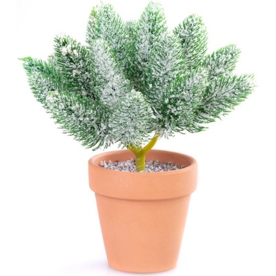 MagicHome Vánoční dekorace větvičky v květináči zasněžené 20 cm