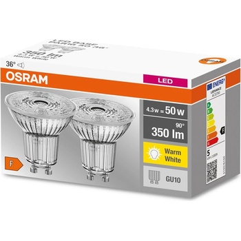 Osram sada 2x LED žárovka GU10, PAR16, 4,3W, 350lm, 2700K, teplá bílá