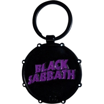 Black Sabbath Wavy Logo & Daemon Drum (Double Sided) Ключодържател (BSKEY12)