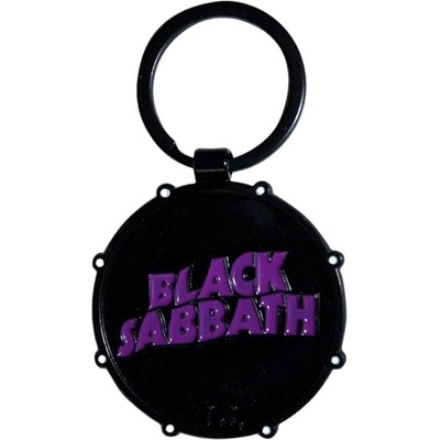 Black Sabbath Wavy Logo & Daemon Drum (Double Sided) Ключодържател (BSKEY12)