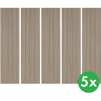 B2B Partner Dřevěný akustický panel, 2400 x 600 mm, B2BP008, balení 5 ks, dub sonoma