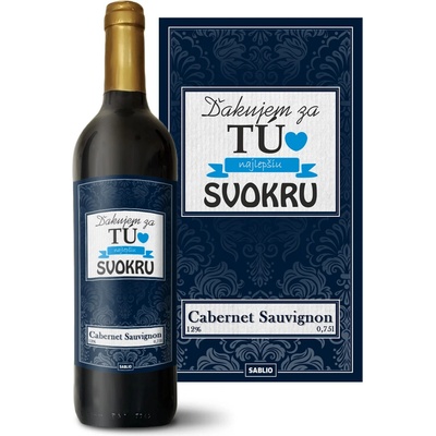 Sablio Ďakujem za tú najlepšiu svokru Cabernet Sauvignon Červené víno 12 % 0,75 l (holá fľaša)