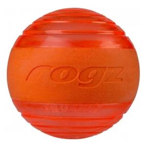 Rogz Squeekz M - Кучешка играчка гумена скърцаща топка 6.4 см. червена