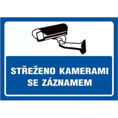 TABULE bezpečnostní - Střeženo kamerami se záznamem 04771 A5 modrá