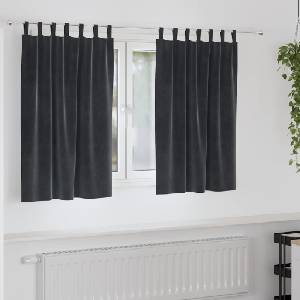 Pure Line Home Кадифени завеси в цвят антрацит с текстилни гайки (уши), 2 бр. , 140 x 140 см