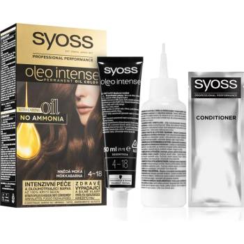 Syoss Oleo Intense перманентната боя за коса с олио цвят 4-18 Mokka Brown