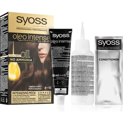 Syoss Oleo Intense перманентната боя за коса с олио цвят 4-18 Mokka Brown