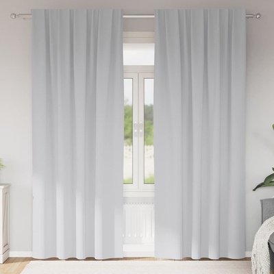 vidaXL Завеси за затъмняване с пръстени 2 pcs Светло Сиво 225 x 140 см (4107460)