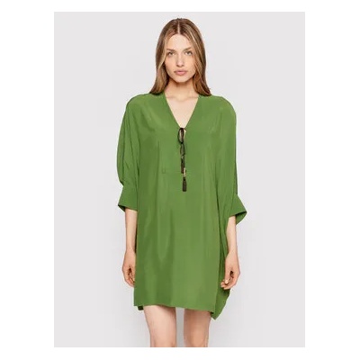 Sisley Ежедневна рокля 4B5FLV015 Зелен Relaxed Fit (4B5FLV015)
