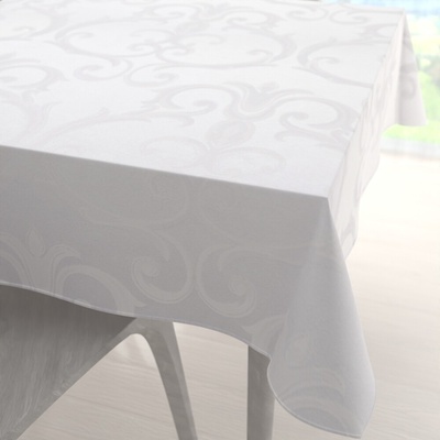 Biante Veľký dekoračný štvorcový obrus Monako PM-125 Veľký zámocký vzor biely 230x230cm