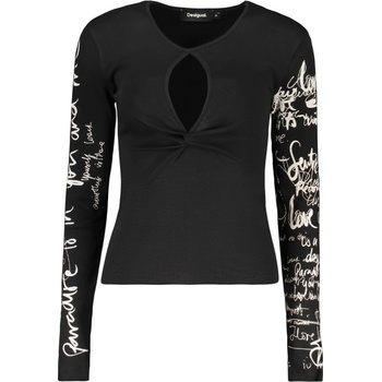 Desigual Дамски пуловер desigual, Размер l, Цвят Черен (26swtk18_ne2000)