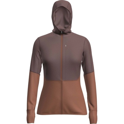 Icebreaker Wmns Mer 200 Realfleece Descender LS Zip H Dusty Clay/Carob/Cb