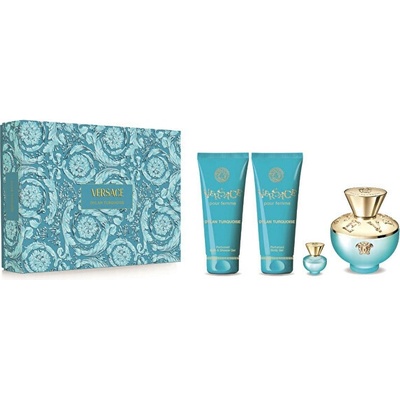 Versace Dylan Turquoise EDT 100 ml + telový gél 100 ml + sprchový gél 100 ml + EDP 5 ml