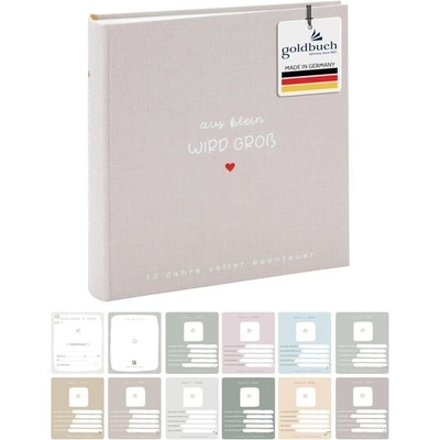 Goldbuch 31 033 Fotoalbum „Od malého k velkému“, fotokniha se 100 bílými stránkami s pergamenovými