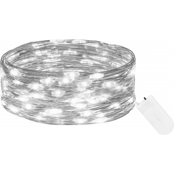 SPRINGOS LED řetěz Nano 1m 10LED 2xAA studená bílá