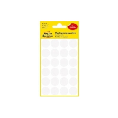 Etikety kruhové 18mm Avery biele