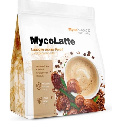MycoMedica MycoLatte instantní káva s Reishi 15 x 21 g