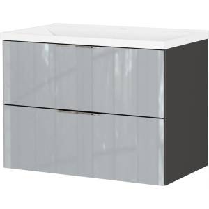 Germania Сив гланцов стенен шкаф за мивка 81x61 cm Celano - Germania (9085-587)