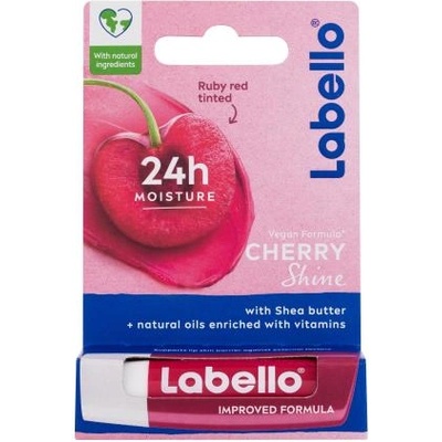 Labello Cherry Shine 24h Moisture Lip Balm хидратиращ балсам за устни с мек цвят 4.8 гр