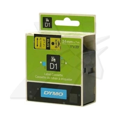 DYMO D1 53718, S0720980, 24 mm x 7 m, черен печат/жълт фон, оригинална лента (53718)