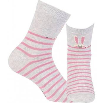 Wola W44.01P Dívčí ponožky s vzorem bílá