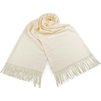 Šátek pashmina s třásněmi malé 1 krémová světlá