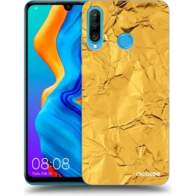 Púzdro Picasee silikónové Huawei P30 Lite - Gold čiré