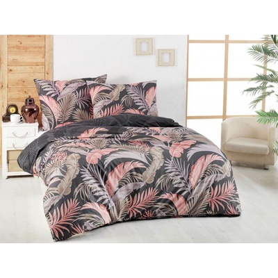 Kvalitex Delux obliečky Palma sivá bavlna 200x220 70x90
