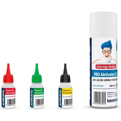 KAVAN CA PACK tavné lepidlo 3x20g W,S,H + aktivátor 200ml DE