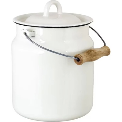 Strömshaga Bílá smaltovaná konvice na mléko Emil´s Enamel Offwhite 3L – Zboží Dáma