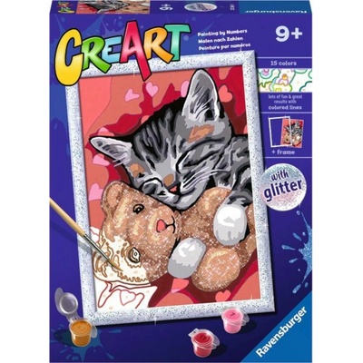 Ravensburger 20266 CreArt Kotě s medvídkem (se třpytkami)