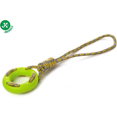 JK ANIMALS bavlněné přetahovadlo s TPR kroužkem 40 cm
