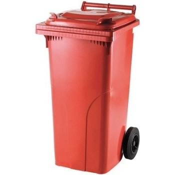 MEVA Plastová popelnice 120 litrů PVC hranatá červená