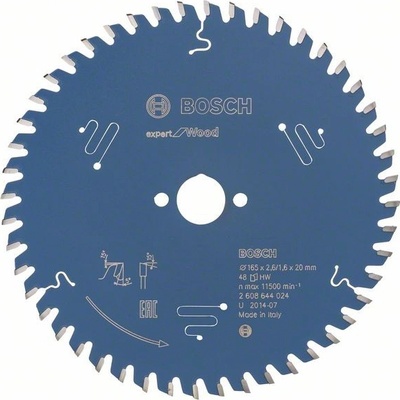 Bosch pilové kotouče Expert for WOOD 165 x 20 x 2,6/1,6 x 48z , ATB