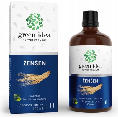 Green idea Ženšen bezliehová tinktúra Obranyschopnosť vitalita 100 ml