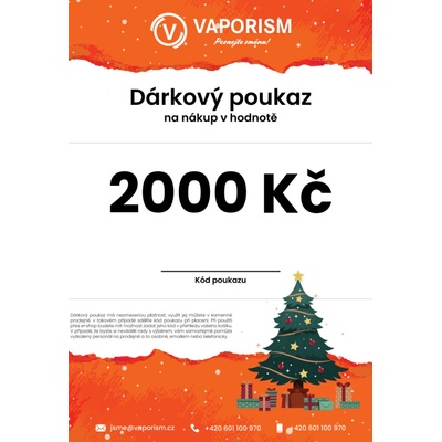 Vaporism Dárkový poukaz Digitální poukaz = 2000 kč