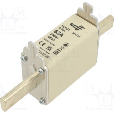 DF ELECTRIC 381235 Pojistka: tavná; 63A; 500VAC; 250VDC; gG; keramická; NHC1